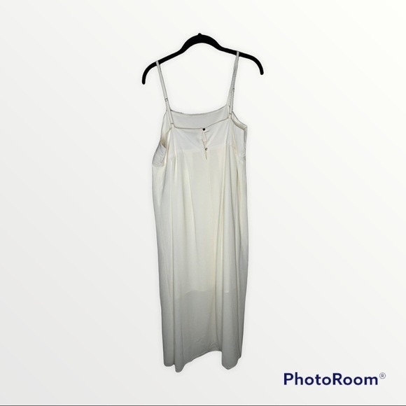 Who What Wear Ivory White Slip Midi Dress Minimalist Apron Style Size Medium NWT - Picture 9 of 9